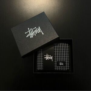 Stussy Black and White Grid Wallet